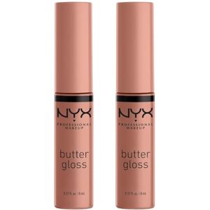 NYX PROFESSIONAL MAKEUP Butter Gloss, Non-Sticky Lip Gloss, Madeleine & Madeleine, Duo Pack NYX PROFESSIONAL MAKEUP Butter Gloss, Non-Sticky Lip Gloss, Madeleine & Madeleine, Duo Pack