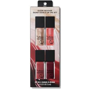 e.l.f. Glow Reviver Quad Goals Lip Oil Kit, 4 Shades: Pink Quartz, Rose Envy, Jam Session, Crystal Baller, Hydrating Formula, Sheer Colour, Vegan & Cruelty-Free e.l.f. Glow Reviver Quad Goals Lip Oil Kit, 4 Shades: Pink Quartz, Rose Envy, Jam Session, Crystal Baller, Hydrating Formula, Sheer Colour, Vegan & Cruelty-Free
