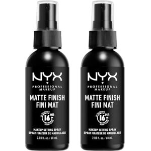 NYX PROFESSIONAL MAKEUP Setting Spray, Long Lasting Formula, Vegan, Matte Finish, Pack of 2, 60 ml NYX PROFESSIONAL MAKEUP Setting Spray, Long Lasting Formula, Vegan, Matte Finish, Pack of 2, 60 ml