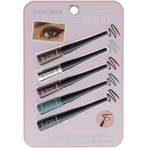 Marie Claire Liquid Eyeliner Collection Set All-Day Wear Eye Makeup Ultra-Precise Tip, Ultra-Pigmented Colored Eyeliner Easy Application 5 pc Marie Claire Liquid Eyeliner Collection Set All-Day Wear Eye Makeup Ultra-Precise Tip, Ultra-Pigmented Colored Eyeliner Easy Application 5 pc