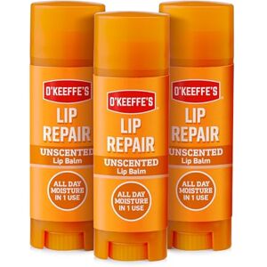 O'Keeffe's Lip Repair Unscented Lip Balm 4.2g (Pack of 3) White O'Keeffe's Lip Repair Unscented Lip Balm 4.2g (Pack of 3) White