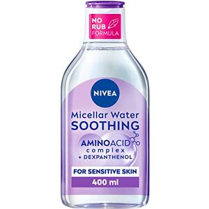 NIVEA Micellar Water Soothing, Fragrance Free Eye Makeup Remover, Micellar Cleansing Water for Sensitive Skin, Gentle Skin Cleanser (400ml) (Pack of 5) NIVEA Micellar Water Soothing, Fragrance Free Eye Makeup Remover, Micellar Cleansing Water for Sensitive Skin, Gentle Skin Cleanser (400ml) (Pack of 5)