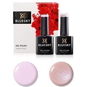 BLUESKY Gel Nail Polish Set, 9th Anniversary Set 10, 2 x 10ml, 80593 Fragrant Freesia, 80504 Romantique, Pink Glitter (Requires Curing Under UV LED Lamp) BLUESKY Gel Nail Polish Set, 9th Anniversary Set 10, 2 x 10ml, 80593 Fragrant Freesia, 80504 Romantique, Pink Glitter (Requires Curing Under UV LED Lamp)