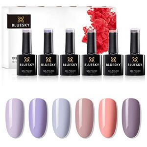 BLUESKY Gel Nail Polish Set, Complete Spring Breeze 2020 Collection, Pink, Orange, Blue, Purple, Brown, Grey (Requires curing under UV/LED Lamp), Spring Multi, 6 ml, Pack of 6 BLUESKY Gel Nail Polish Set, Complete Spring Breeze 2020 Collection, Pink, Orange, Blue, Purple, Brown, Grey (Requires curing under UV/LED Lamp), Spring Multi, 6 ml, Pack of 6