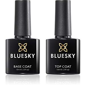 BLUESKY Gel Nail Polishes Base and Gel Top Coat, Soak Off LED UV Gel Nail Polish Set, Long Lasting Shiny High Gloss Finish Clear, 2 x 10ml Bottles BLUESKY Gel Nail Polishes Base and Gel Top Coat, Soak Off LED UV Gel Nail Polish Set, Long Lasting Shiny High Gloss Finish Clear, 2 x 10ml Bottles