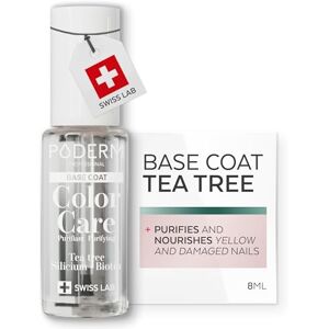 PODERM Nail Care Polish with Tea Tree Base Coat Swiss Lab 8ML Enriched with Tea Tree, Silicon & Biotin Purifies, Clarifies & Nourishes Yellow Nails Created by a Podiatrist PODERM Nail Care Polish with Tea Tree Base Coat Swiss Lab 8ML Enriched with Tea Tree, Silicon & Biotin Purifies, Clarifies & Nourishes Yellow Nails Created by a Podiatrist