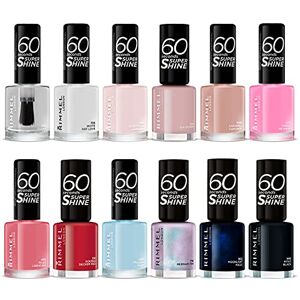 Rimmel LONDON 60 Seconds Super Shine Nail Polish Set Super Glossy, Ultra Shiny Finish Precise One Stroke Application Up To 10 Days Wear High Impact Colour 12 Assorted Shades Rimmel LONDON 60 Seconds Super Shine Nail Polish Set Super Glossy, Ultra Shiny Finish Precise One Stroke Application Up To 10 Days Wear High Impact Colour 12 Assorted Shades