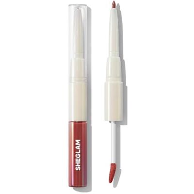 SHEGLAM 2-In-1 Lip Rules Liner & Gloss Pen Long Lasting Plumping Perfect Lip Combo Makeup Set-Judgey Much SHEGLAM 2-In-1 Lip Rules Liner & Gloss Pen Long Lasting Plumping Perfect Lip Combo Makeup Set-Judgey Much