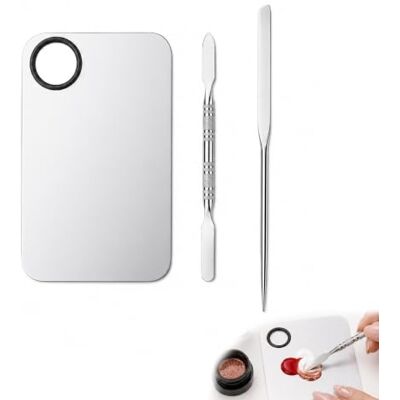 Spunklad 3-Piece Makeup Mixing Palette Set, Stainless Steel Spatula Tools Foundation Mixing Palette, Color Mix Set, Easy-Clean & Hold, For Cosmetic Preparation, Nail Art Tools and Makeup Artist Tool Spunklad 3-Piece Makeup Mixing Palette Set, Stainless Steel Spatula Tools Foundation Mixing Palette, Color Mix Set, Easy-Clean & Hold, For Cosmetic Preparation, Nail Art Tools and Makeup Artist Tool