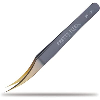Pretty Fleek Professional Tweezers Calibrated and Precision machined Tweezers for lash Technicians Stainless Steel Black & Gold PF-05 Pretty Fleek Professional Tweezers Calibrated and Precision machined Tweezers for lash Technicians Stainless Steel Black & Gold PF-05