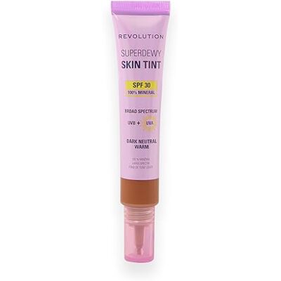Revolution Skincare London Revolution Superdewy SPF30 Skin Tint, Suitable for Sensitive & Acne-Prone Skin, Lightweight Buildable Formula, Vegan & Cruelty-Free, Dark Neutral Warm, 28ml Revolution Skincare London Revolution Superdewy SPF30 Skin Tint, Suitable for Sensitive & Acne-Prone Skin, Lightweight Buildable Formula, Vegan & Cruelty-Free, Dark Neutral Warm, 28ml
