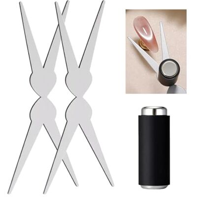 ZingFsh Cat Eye Magnet, 2-in-1 Scissor-Shaped Nail Magnet Tool for French Effect, Cat Eye Gel Polish Magnet for DIY Nail Art Home Salon Studio ZingFsh Cat Eye Magnet, 2-in-1 Scissor-Shaped Nail Magnet Tool for French Effect, Cat Eye Gel Polish Magnet for DIY Nail Art Home Salon Studio