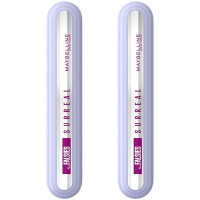 Maybelline New York Mascaras for Eyelash Extensions, Length & Volume, 24-Hour Hold, The Falsies Surreal, Black, 2 x 10 ml Maybelline New York Mascaras for Eyelash Extensions, Length & Volume, 24-Hour Hold, The Falsies Surreal, Black, 2 x 10 ml