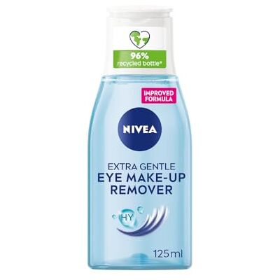 NIVEA Extra Gentle Eye Make-Up Remover (Pack of 1, 125ml), Hydrating Eye Make-up Remover, Removes Mascara, Gentle Make-Up Remover with Vitamin C and Hyaluronic Acid NIVEA Extra Gentle Eye Make-Up Remover (Pack of 1, 125ml), Hydrating Eye Make-up Remover, Removes Mascara, Gentle Make-Up Remover with Vitamin C and Hyaluronic Acid