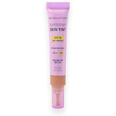 Revolution Skincare London Revolution Superdewy SPF30 Skin Tint, Suitable for Sensitive & Acne-Prone Skin, Lightweight Buildable Formula, Vegan & Cruelty-Free, Medium Tan Neutral, 28ml Revolution Skincare London Revolution Superdewy SPF30 Skin Tint, Suitable for Sensitive & Acne-Prone Skin, Lightweight Buildable Formula, Vegan & Cruelty-Free, Medium Tan Neutral, 28ml