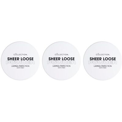 Collection Cosmetics Lasting Perfection Sheer Loose Powder, Lightweight Powder, Translucent, Pack of 3 x 10g Collection Cosmetics Lasting Perfection Sheer Loose Powder, Lightweight Powder, Translucent, Pack of 3 x 10g