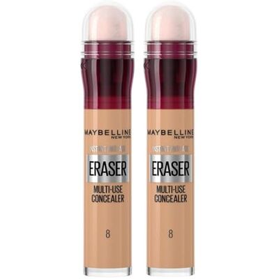 Maybelline DOUBLE Concealer Instant Anti Age Eraser Eye Concealer, Dark Circles And Blemish Concealer, Ultra Blendable Formula 08 Buff Maybelline DOUBLE Concealer Instant Anti Age Eraser Eye Concealer, Dark Circles And Blemish Concealer, Ultra Blendable Formula 08 Buff