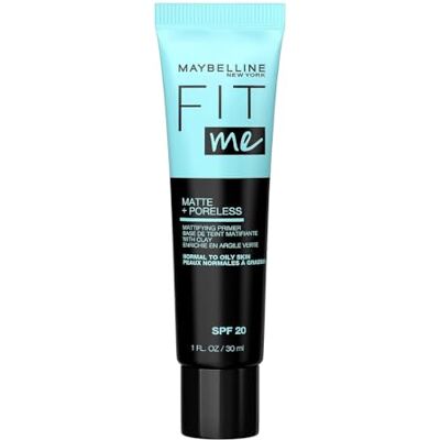 Maybelline New York Fit Me Matte and Poreless Face Primer, Shine-Control Formula That Provides a Mattified Makeup Finish and Smooth Canvas for Oily to Normal Skin Types, Matte and Poreless Maybelline New York Fit Me Matte and Poreless Face Primer, Shine-Control Formula That Provides a Mattified Makeup Finish and Smooth Canvas for Oily to Normal Skin Types, Matte and Poreless