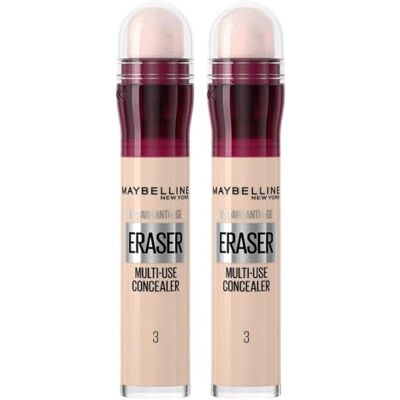 Maybelline DUO Concealer Instant Anti Age Eraser Eye Concealer, Dark Circles And Blemish Concealer, Ultra Blendable Formula 03 Fair Maybelline DUO Concealer Instant Anti Age Eraser Eye Concealer, Dark Circles And Blemish Concealer, Ultra Blendable Formula 03 Fair