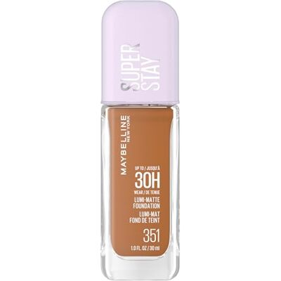 Maybelline New York Super Stay up to 30HR Lumi-Matte Foundation, Medium-Full Coverage, Vegan Formula*, Amino Acids, Niacinamide, Vitamin E, All Day Wear Shade: 351 Maybelline New York Super Stay up to 30HR Lumi-Matte Foundation, Medium-Full Coverage, Vegan Formula*, Amino Acids, Niacinamide, Vitamin E, All Day Wear Shade: 351