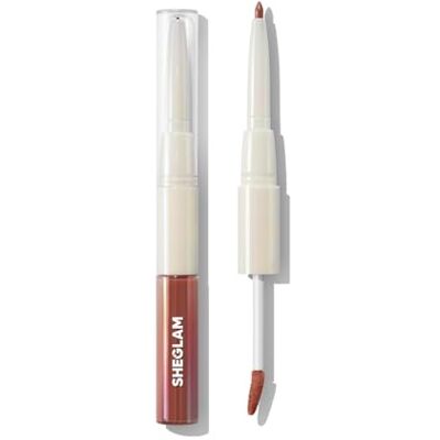 SHEGLAM 2-In-1 Lip Rules Liner & Gloss Pen Long Lasting Plumping Perfect Lip Combo Makeup Set-Golden Rule SHEGLAM 2-In-1 Lip Rules Liner & Gloss Pen Long Lasting Plumping Perfect Lip Combo Makeup Set-Golden Rule