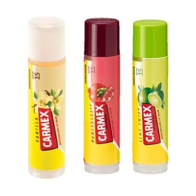 Carmex - Vanilla Lime Pomegranate - 3-Pieces - Mixed Pack - Lip Balm Carmex - Vanilla Lime Pomegranate - 3-Pieces - Mixed Pack - Lip Balm