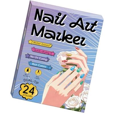 Geavonyg Creative Dotting Pen for Art Quick Dry Fine Point Detailed Patterns Quick Dry Nails Pen Geavonyg Creative Dotting Pen for Art Quick Dry Fine Point Detailed Patterns Quick Dry Nails Pen