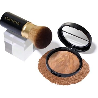 LAURA GELLER NEW YORK Get Glowing Kit (2pc): Baked Balance-n-Glow Illuminating Powder Foundation, Sand + Airbrush Kabuki Makeup Brush LAURA GELLER NEW YORK Get Glowing Kit (2pc): Baked Balance-n-Glow Illuminating Powder Foundation, Sand + Airbrush Kabuki Makeup Brush
