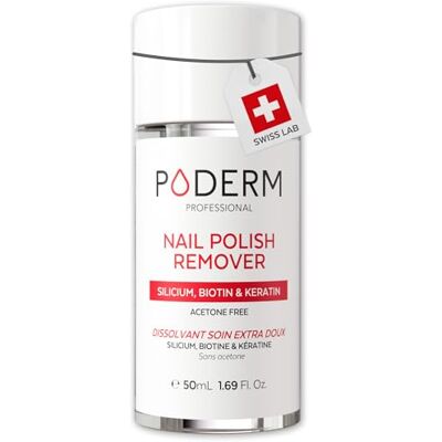 PODERM Extra Gentle Acetone-Free Nail Polish Remover for Sensitive Nails 50 ML Removes Intense Nail Polish Shades from the First Swipe Phyto-Keratin, Biotin & Silicon Created by a Podiatrist PODERM Extra Gentle Acetone-Free Nail Polish Remover for Sensitive Nails 50 ML Removes Intense Nail Polish Shades from the First Swipe Phyto-Keratin, Biotin & Silicon Created by a Podiatrist