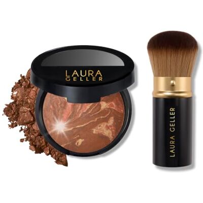 Laura Geller Beauty LAURA GELLER NEW YORK Get Glowing Kit (2pc): Baked Balance-n-Glow Illuminating Powder Foundation, Toffee + Airbrush Kabuki Makeup Brush Laura Geller Beauty LAURA GELLER NEW YORK Get Glowing Kit (2pc): Baked Balance-n-Glow Illuminating Powder Foundation, Toffee + Airbrush Kabuki Makeup Brush