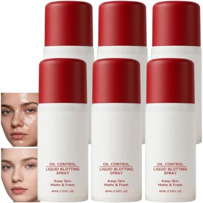 SURDVAS Oil Sucker Liquid Blotting Paper Spray, Travel-Friendly Shine Absorber for All Skin Types, Blots Away Midday Shine, Refreshes Makeup, Instant Matte Finish, Non-Sticky, Fixing Spray (6pcs) SURDVAS Oil Sucker Liquid Blotting Paper Spray, Travel-Friendly Shine Absorber for All Skin Types, Blots Away Midday Shine, Refreshes Makeup, Instant Matte Finish, Non-Sticky, Fixing Spray (6pcs)