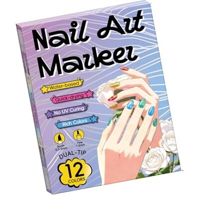 Geavonyg Creative Dotting Pen for Art Quick Dry Fine Point Detailed Patterns Quick Dry Nails Pen Geavonyg Creative Dotting Pen for Art Quick Dry Fine Point Detailed Patterns Quick Dry Nails Pen