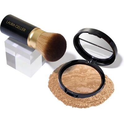 Laura Geller Beauty LAURA GELLER NEW YORK Get Glowing Kit (2pc): Baked Balance-n-Glow Illuminating Powder Foundation, Golden Medium + Airbrush Kabuki Makeup Brush Laura Geller Beauty LAURA GELLER NEW YORK Get Glowing Kit (2pc): Baked Balance-n-Glow Illuminating Powder Foundation, Golden Medium + Airbrush Kabuki Makeup Brush