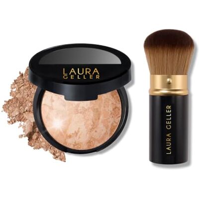 Laura Geller Beauty LAURA GELLER NEW YORK Get Glowing Kit (2pc): Baked Balance-n-Glow Illuminating Powder Foundation, Fair + Airbrush Kabuki Makeup Brush Laura Geller Beauty LAURA GELLER NEW YORK Get Glowing Kit (2pc): Baked Balance-n-Glow Illuminating Powder Foundation, Fair + Airbrush Kabuki Makeup Brush