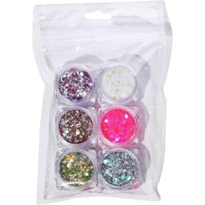 JOYHAPPST 6 Colors Sparkling Diamond Nail Powder DIY Nail-Arts Reflective Nails Glitter JOYHAPPST 6 Colors Sparkling Diamond Nail Powder DIY Nail-Arts Reflective Nails Glitter