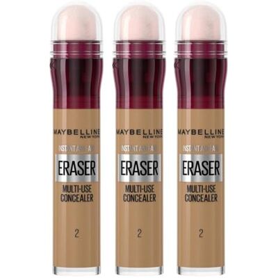 Maybelline TRIPLE Instant Anti Age Eraser Eye Concealer, Dark Circles And Blemish Concealer, Ultra Blendable Formula, 02 Nude Maybelline TRIPLE Instant Anti Age Eraser Eye Concealer, Dark Circles And Blemish Concealer, Ultra Blendable Formula, 02 Nude