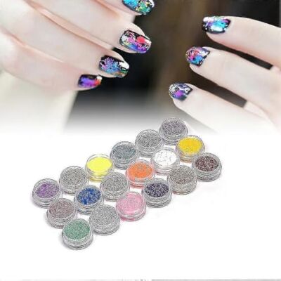 JOYHAPPST 18 Colors Nail Art Glitter Powder Dust For Uv Gel Acrylic Powder Decoration JOYHAPPST 18 Colors Nail Art Glitter Powder Dust For Uv Gel Acrylic Powder Decoration