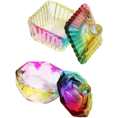 ZEPFJHE Of 2 Beautiful Glass Nails Art Cleaning Bowls Clear Dappen Plate Ideal for Manicure Enthusiasts Crystal Unguis Art Cup ZEPFJHE Of 2 Beautiful Glass Nails Art Cleaning Bowls Clear Dappen Plate Ideal for Manicure Enthusiasts Crystal Unguis Art Cup