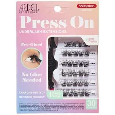 Ardell Press On Pre-Glued Underlash Eyelash Extensions, Wispies Volume Cluster Lashes Kit, Beginner-Friendly DIY Lash Extension Kit with Applicator, Assorted Lengths, 30 Lash Clusters Ardell Press On Pre-Glued Underlash Eyelash Extensions, Wispies Volume Cluster Lashes Kit, Beginner-Friendly DIY Lash Extension Kit with Applicator, Assorted Lengths, 30 Lash Clusters