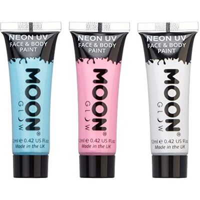 Moon Glow Face & Body Paint by Transgender Set Water Based Face Paint Makeup for Adults, Kids 12ml Moon Glow Face & Body Paint by Transgender Set Water Based Face Paint Makeup for Adults, Kids 12ml