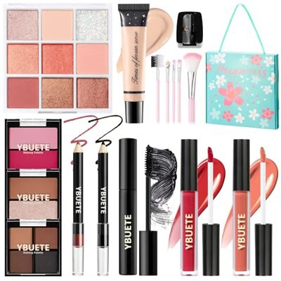YBUETE Makeup Kit for Teens Girls Women, Travel Makeup Kit,Portable Makeup Present Set for Beginners & Professionals, Cosmetic Bundle Include Foundation Eyeshadow Palette Lipstick Eyeliner Mascara YBUETE Makeup Kit for Teens Girls Women, Travel Makeup Kit,Portable Makeup Present Set for Beginners & Professionals, Cosmetic Bundle Include Foundation Eyeshadow Palette Lipstick Eyeliner Mascara