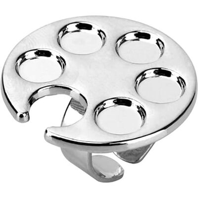 HDouii Silver Mini Manicure Palette Metal Paint Palette Finger Rings Nail Art Tools Makeup Palettes Nail Art Polish Tools HDouii Silver Mini Manicure Palette Metal Paint Palette Finger Rings Nail Art Tools Makeup Palettes Nail Art Polish Tools