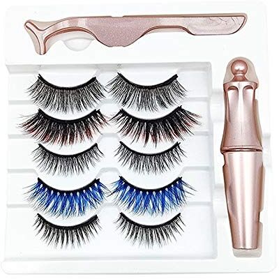 Asyduey 5 Pairs of Mixed Style Color Magnetic False Eyelashes Waterproof Eyeliner Tweezers Set Thick Magnetic False Eyelashes Asyduey 5 Pairs of Mixed Style Color Magnetic False Eyelashes Waterproof Eyeliner Tweezers Set Thick Magnetic False Eyelashes