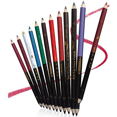 KlsyChry 12 Colors Eyeliner Waterproof Lip Liner Pencil Eye Shadows Eyebrow Pencils Cosmetic Pen Coloring Set Makeup Kit with Sharpener KlsyChry 12 Colors Eyeliner Waterproof Lip Liner Pencil Eye Shadows Eyebrow Pencils Cosmetic Pen Coloring Set Makeup Kit with Sharpener