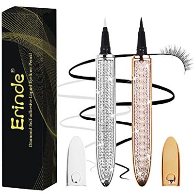 Erinde 2PCS Upgraded Self-adhesive Eyeliner Pencil, Eyelash Glue Pen, No Magnetic Liquid Eyeliner Pen, Eye Liner for Eye Makeup and Wear Normal False Eyelashes, Black & Clear (SET A) Erinde 2PCS Upgraded Self-adhesive Eyeliner Pencil, Eyelash Glue Pen, No Magnetic Liquid Eyeliner Pen, Eye Liner for Eye Makeup and Wear Normal False Eyelashes, Black & Clear (SET A)