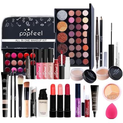 MKNZOME All-in-One Makeup Kit for Women Full Set, 27Pcs Professional Make Up Kit for Teens & Adults, Complete Cosmetic Gift Set With Eyeshadow Blush Lipstick Concealer, Starter Bundle Set for Girls#4 MKNZOME All-in-One Makeup Kit for Women Full Set, 27Pcs Professional Make Up Kit for Teens & Adults, Complete Cosmetic Gift Set With Eyeshadow Blush Lipstick Concealer, Starter Bundle Set for Girls#4