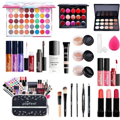 MKNZOME All-in-One Makeup Kit for Women Full Set, 27Pcs Professional Make Up Kit for Teens & Adults, Complete Cosmetic Gift Set With Eyeshadow Blush Lipstick Concealer, Starter Bundle Set for Girls#5 MKNZOME All-in-One Makeup Kit for Women Full Set, 27Pcs Professional Make Up Kit for Teens & Adults, Complete Cosmetic Gift Set With Eyeshadow Blush Lipstick Concealer, Starter Bundle Set for Girls#5