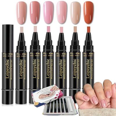 Leipsychic 6PCS Nail Polish Pens UK,6 Colors 3-in-1 Gel Nail Polish Pen Set,One Step Quick Dry Nails Art Polish Pen,No Base Coat Needed,Long-Lasting Gloss,DIY Nail Tool for Women with Exquisite Packaging (Set B) Leipsychic 6PCS Nail Polish Pens UK,6 Colors 3-in-1 Gel Nail Polish Pen Set,One Step Quick Dry Nails Art Polish Pen,No Base Coat Needed,Long-Lasting Gloss,DIY Nail Tool for Women with Exquisite Packaging (Set B)