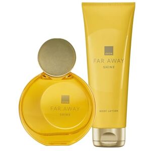 Avon Far Away Shine Duo, Eau de Parfum 50ml & Body Lotion 125ml, Notes of Pink Pepper & Golden Musk, Cruelty Free Avon Far Away Shine Duo, Eau de Parfum 50ml & Body Lotion 125ml, Notes of Pink Pepper & Golden Musk, Cruelty Free