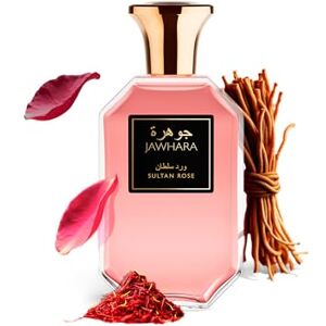 Jawhara Collection Sultan Rose Unisex Eau de Parfum, Woody Floral Fragrance, With Saffron, Rose Accord & Vanilla Incense, 100ml Jawhara Collection Sultan Rose Unisex Eau de Parfum, Woody Floral Fragrance, With Saffron, Rose Accord & Vanilla Incense, 100ml